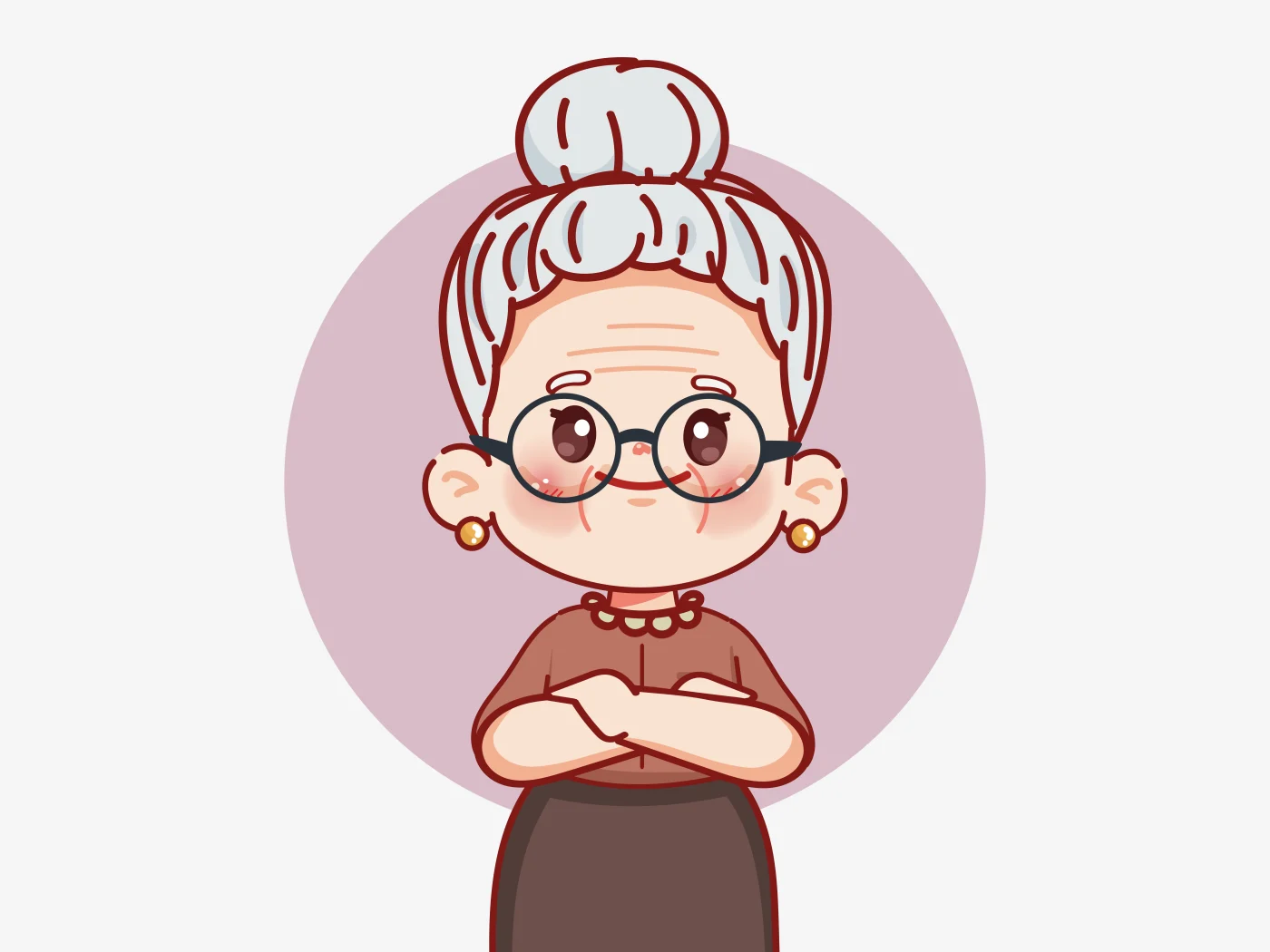 We Use Grandma’s Rule | Window & Door Installations | Window King An animated grandma smiles and folds arms in front of pink background
