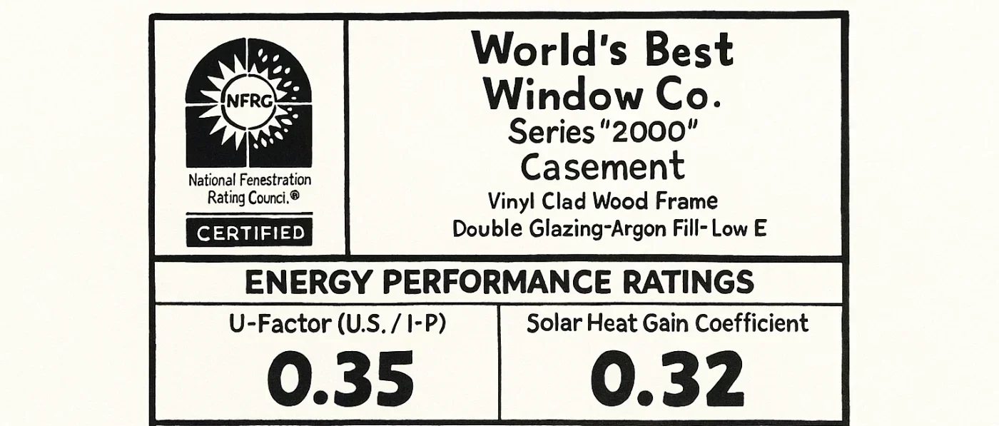 NFRC Window Energy Rating Label Illustration of an NFRC window energy-rating label